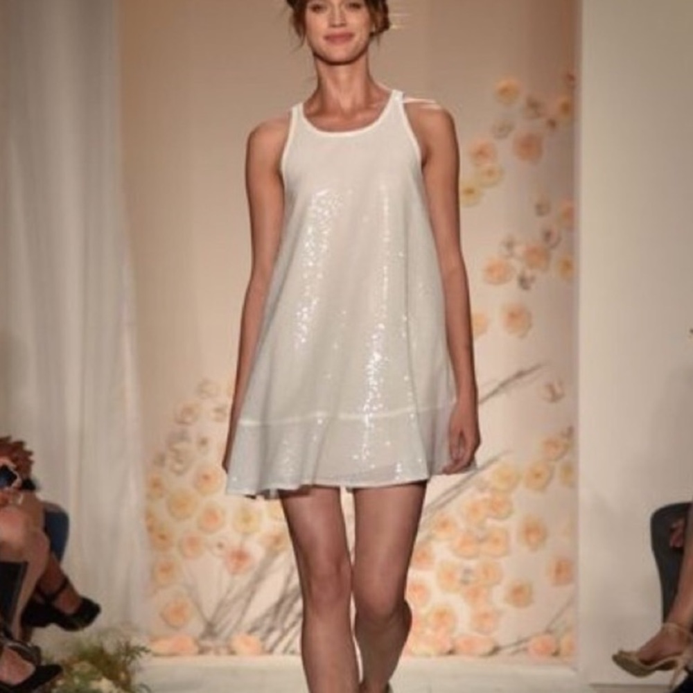 LC Lauren Conrad Runway Collection Sequin Swing Dress white